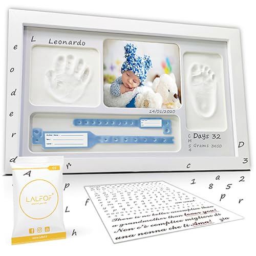 Handabdruck Set LALFOF® | Fußabdruck Baby Mit Objektinhaber | Baby Fussabdruck Set Mit Ton | Handabdruck Baby Geschenk | Abdruckset Baby Anpassbar | Fußabdruck Set Baby Mit Rahmen | Fussabdruck Baby von Lalfof