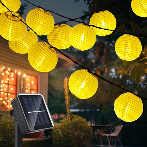 Laliled Solar Lichterkette Aussen,Wetterfeste Solar Lampions 6M Solarlampen für Balkon,Solarleuchte 30 LEDs Solar Laternen für Garten,Hof,Balkondeko,Fest Deko von Laliled