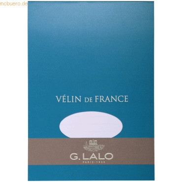 5 x Lalo Schreibblock Velin de France A5 100g/qm 50 Blatt weiß von Lalo