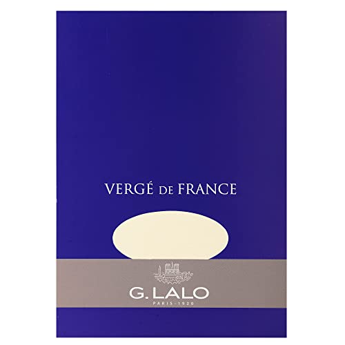 G.Lalo 11416L Schreibblock Vergé de France (perfekt für Ihre Einladungen, säurefrei, DIN A5, 14,8 x 21 cm, 50 Blatt, 100 g), elfenbein von G.Lalo