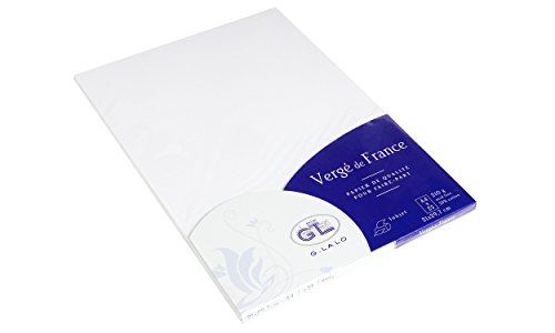 G.Lalo 41050L Papier Vergé de France (210g, DIN A4, 21 x 29,7 cm, 25 Blatt) extra weiß von G.Lalo