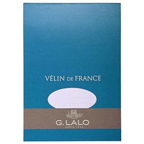 G. Lalo Lalo 11700L Schreibblock Vélin de France (DIN A5, 14,8 x 21 cm, 50 Blatt, 100 g) weiß von G. Lalo