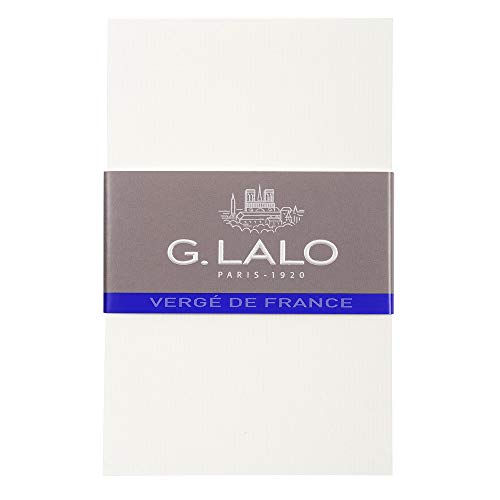 G. Lalo Lalo 67300L - Pack mit 25 Karten, 8,5x13,5 cm 300g, Vergé-Papier, 1 Pack, Weiß von G. Lalo