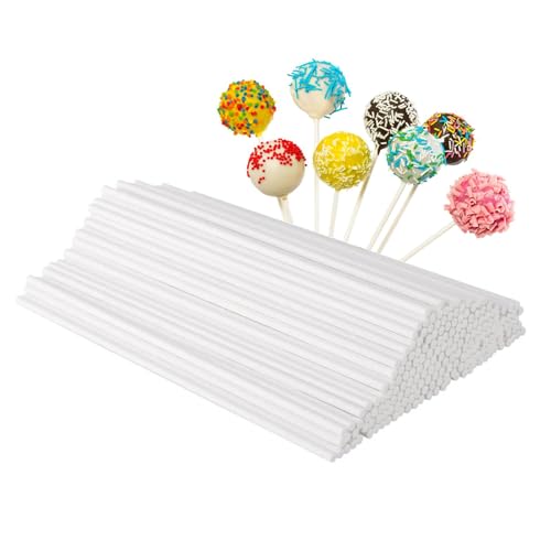 100 Stück Cake Pop Stiele, Cakepopstiel Stiele Cake Pops aus PP, Cakepop Stiel, Lolli Stiele, Lebensmittel Sicher für die Herstellung von Lutscher Kuchen, Desserts, Dekoration und Displaying, weiß von Laluky