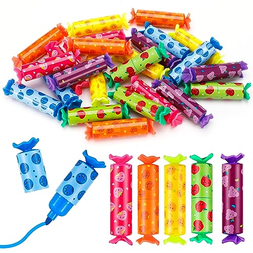 12er Pack Mini Candy Shaped Highlighters Set,6 Farben Candy Textliner Stifte,Niedliche Kawaii Marker Stifte mit verschiedenen Fruchtprints,Schreibwaren für Kinder Studenten,Geschenke,Bürobedarf von Laluky