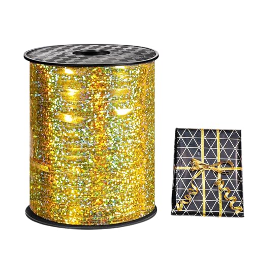 500Yards Gold Geschenkband, Glitter Curling Ribbon Ballonband, Poly Dekoratives Band für Geschenkverpackungen Ballonverschlüsse Floristen Hochzeit & Party 500Yards Gold Geschenkband, Glitter Curling Ribbon Ballonband, Poly Dekoratives Band für Geschenkverpackungen Ballonverschlüsse Floristen Hochzeit & Party von Laluky