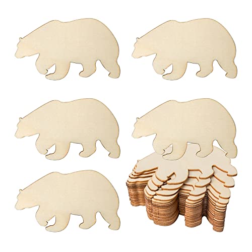 Bären Holzhandwerk, Tier, unlackiertes Holz, DIY, Handwerk, Ornament für Hochzeit, Geburtstag, Erntedankfest, Party, Tierthema, Party-Dekoration, 20 Stück Bären Holzhandwerk, Tier, unlackiertes Holz, DIY, Handwerk, Ornament für Hochzeit, Geburtstag, Erntedankfest, Party, Tierthema, Party-Dekoration, 20 Stück von Lamantery