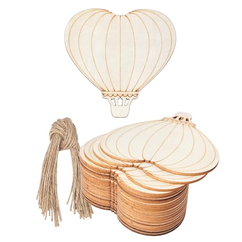 Herz-Heißluftballon-Form, Holz-Feuerballon, unlackiertes Holz, DIY, Basteln, Ornament für Weihnachtsbaum, Fenster, Wand, Ornamente, 20 Stück Herz-Heißluftballon-Form, Holz-Feuerballon, unlackiertes Holz, DIY, Basteln, Ornament für Weihnachtsbaum, Fenster, Wand, Ornamente, 20 Stück von Lamantery