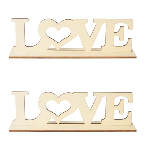 Holzschild mit Aufschrift "Love", Holzschild, dekorativ, selbstgemachte Worte, freistehende Dekoration von Lamantery