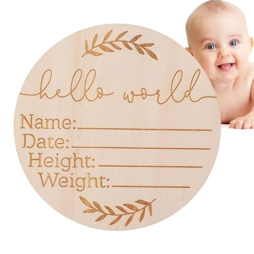 Hallo Welt Neugeborenen Schild, Meilensteinkarten Baby Holz, Baby Announcement Sign Neugeborenen Holz Schild Holz Geburtsanzeige Schilder Für Krankenhaus Foto Requisite Babyparty von Lambo