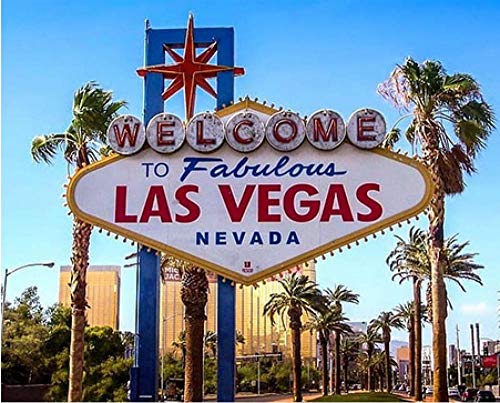 Las Vegas Straßenschild Full Round Drill 5D DIY Diamant Malerei Stickerei Kreuzstich Mosaik Home Dekoration Geschenk von Lamlzzoo