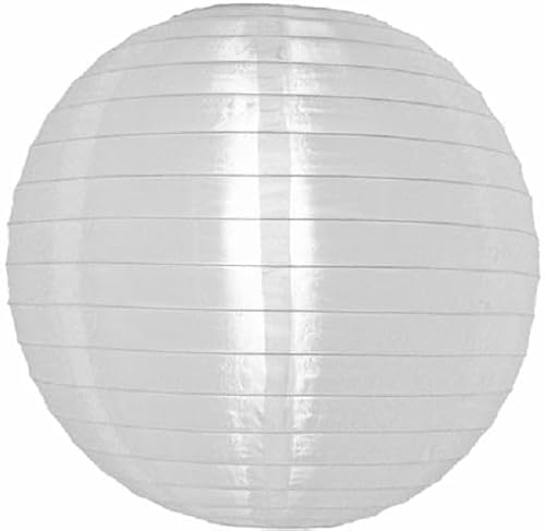 5 x Nylon Lampion weiß 25 cm - Wetterfest Outdoor Garten Lampions von Lampion-Lampionnen