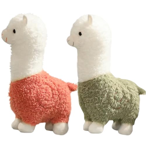 Alpaca gefülltes Tier 2pcs 10 Zoll entzückend Lama gefülltes Tier mit Langen Künste Baumwollgefüllte kuschelige Alpaka -Plüsch für Wohnkultur, Kinderspielzeug von Lamppdcor