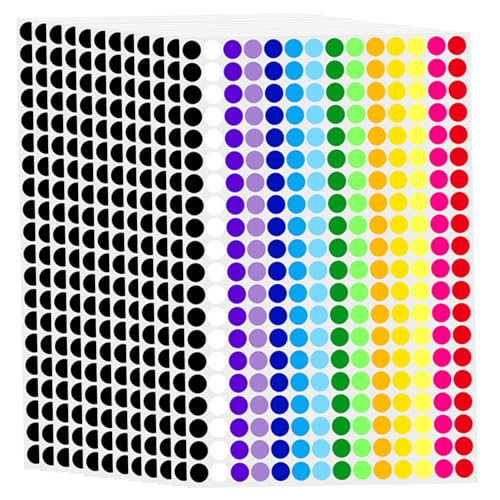 DOT -Aufkleber 2800pcs - 14 Farben kleine runde Aufkleber für Flohmarkt, Polka DOT -Farbcodierungsetiketten von Lamppdcor