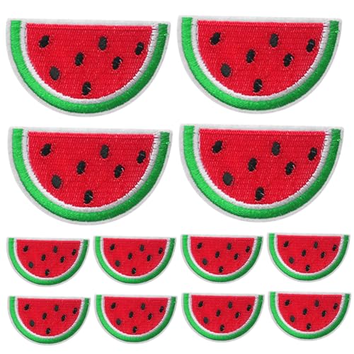 Flecken für Kleidung Eisen auf Flecken 12pcs Cartoon Wassermelonen-Form 2.76x1.57in Stoff auf Flecken DIY Dekorative Flecken für Kleidung, Hüte, Rucksäcke und mehr von Lamppdcor