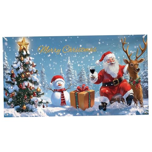 Garage Door Cover Weihnachten Garagentor Banner 7x16 ft Frohe Weihnachten Garagentor -Deckung Weihnachtshintergrund Ost hängende Garagentor Wandbilder mit Begrommet für Weihnachtspartydekorationen, W von Lamppdcor