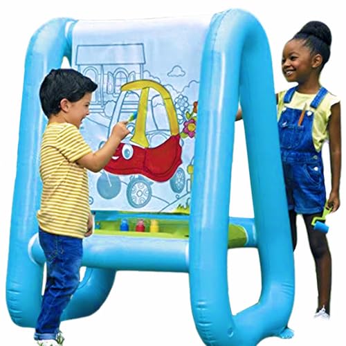 Kleinkind-Staffelei PVC Waschbarer Outdoor aufblasbare Staffelei, 3-in-1-Farbe & Spiel Hinterhofstrussel, wiederverwendbare und tragbare stehende Kinderstänglichkeit nicht enthaltene Kunstartikel ent von Lamppdcor