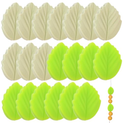 Silikonperlenschmuck Perlen 20pcs niedlich Mini Lose DIY Silikonperlen glatte flexible Perlen für Schmuck, die farbenfrohe Stricknadelstopps machen, Blatt von Lamppdcor