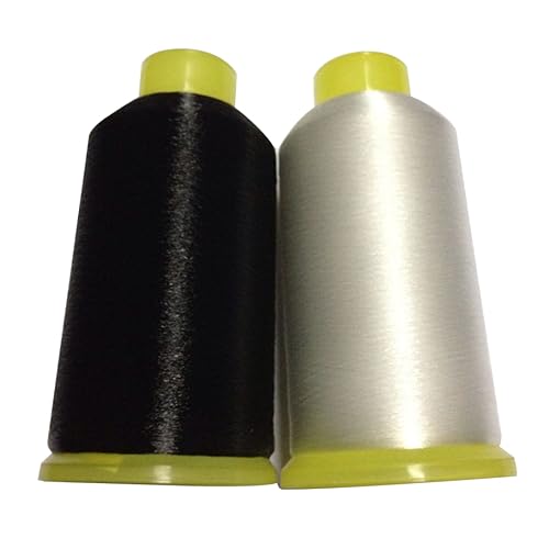 Spulengewinde, Nylonnähfaden, 2pcs 0,1 mm Mono-Filament Invisible Faden, Quiltfaden (weiß+schwarz) von Lamppdcor