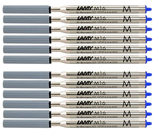 LAMY M 16 Kugelschreiber-Großraummine aus Metall, dokumentenecht, Strichbreite: M (blau, 12er Pack) von Lamy