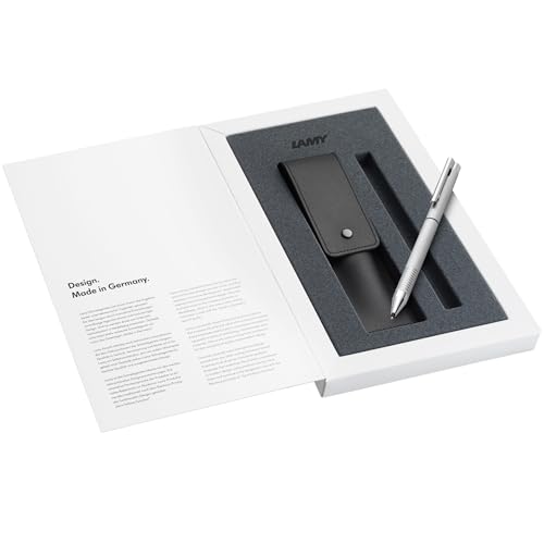 LAMY logo twin pen Multifunktionsstift mit Leder-Etui im Set – Druckbleistift & Kugelschreiber in Einem – inkl. LAMY Kugelschreibermine LAMY M 21 schwarz & Feinstrichmine M 41 (0,5 mm) von Lamy