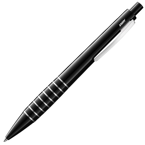 LAMY accent Kugelschreiber 298 – Kuli mit schwarzem Brilliant Lack-Finish und austauschbarem Schwarz-Diamantiertem Griffstück – Mit Großraummine – Strichbreite M von Lamy