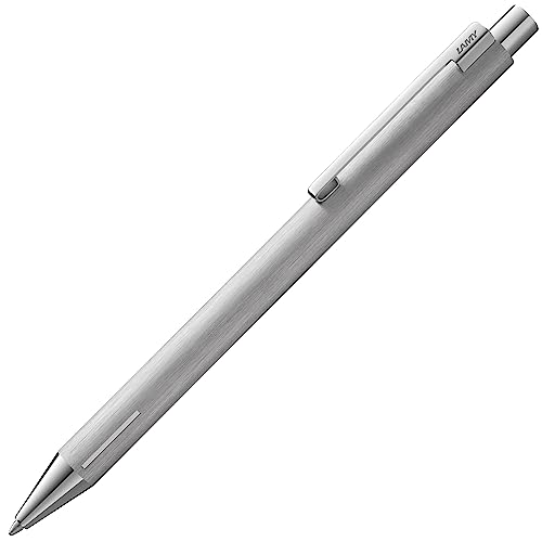 LAMY econ Kugelschreiber 240 – Kuli aus gebürstetem Edelstahl in der Farbe Brushed, mit Metallspitze – Mit Großraummi... von Lamy