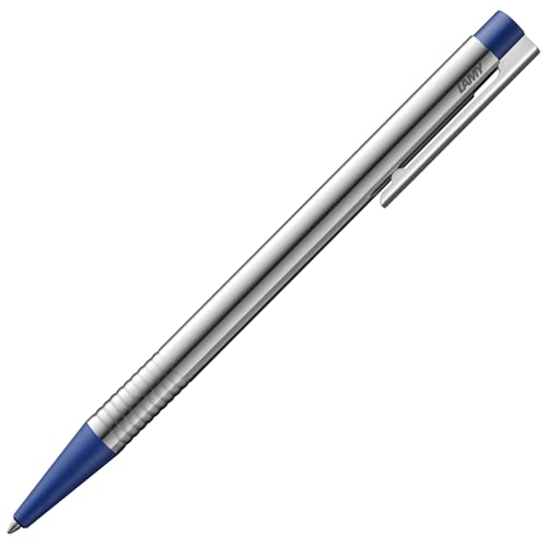 Lamy logo matt blue Kugelschreiber - zeitloser Kuli in einem eleganten & robusten Gehäuse aus Edelstahl – inkl. Großraummine M 16 in Strichbreite M in blau von Lamy