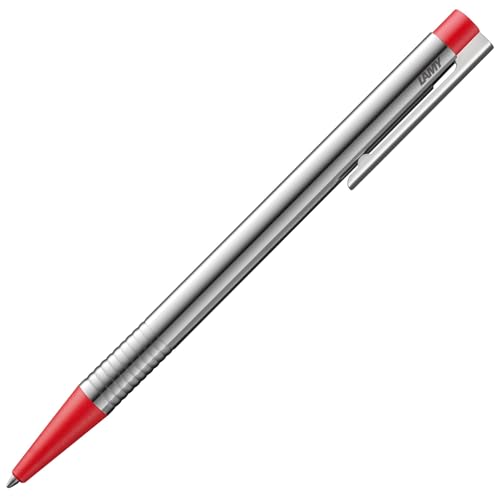 Lamy logo matt red Kugelschreiber - zeitloser Kuli in einem eleganten & robusten Gehäuse aus Edelstahl – inkl. Großraummine M 16 in Strichbreite M in rot von Lamy