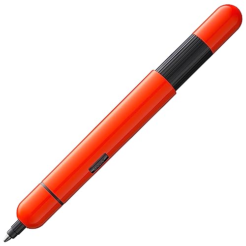 Lamy pico laser orange Kugelschreiber – Innovativer Pocket Pen Kuli – mit einem Klick in Full-Size – Gehäuse aus Metall & Strichbreite M – inkl. Compactmine M 22 in schwarz von Lamy