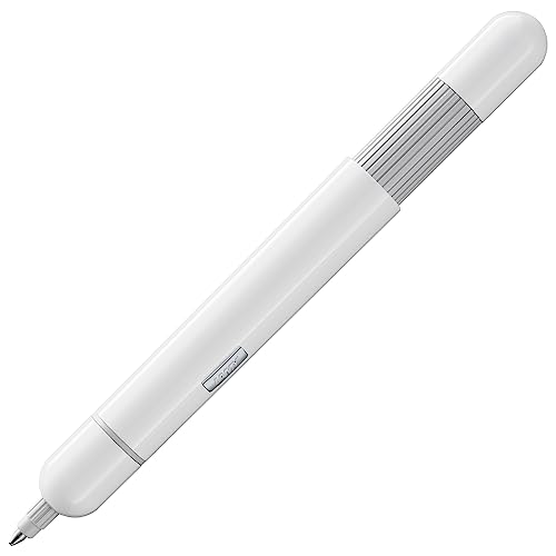 Lamy pico white Kugelschreiber – Innovativer Pocket Pen Kuli – mit einem Klick in Full-Size – Gehäuse aus Metall & Strichbreite M – inkl. Compactmine M 22 in schwarz von Lamy