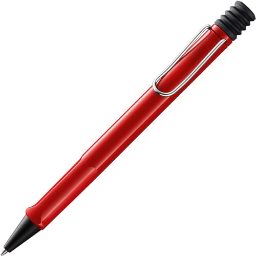 Lamy safari red Kugelschreiber - zeitlos klassicher Kuli mit ergonomischem Griff & robustem ASA-Kunststoff - inkl. Großraummine M 16 in Strichbreite M in blau von Lamy