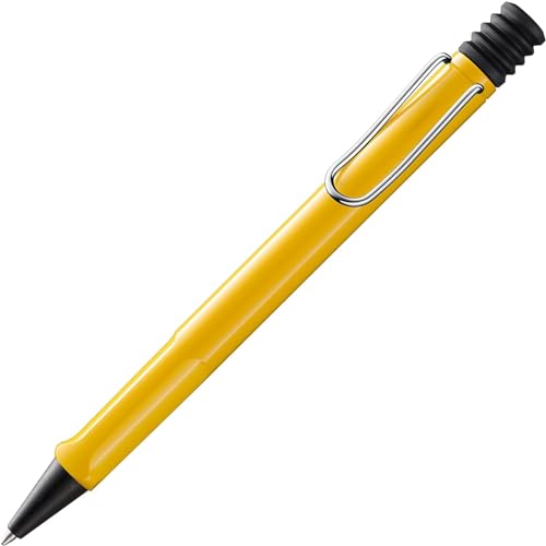 Lamy safari yellow Kugelschreiber - zeitlos klassicher Kuli mit ergonomischem Griff & robustem ASA-Kunststoff - inkl. Großraummine M 16 in Strichbreite M in blau von Lamy