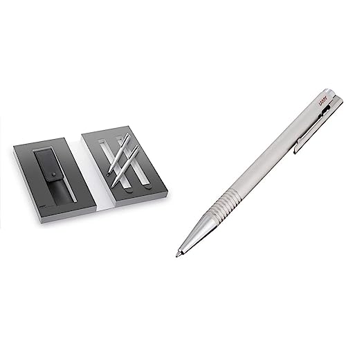 Lamy 1230490 logo brushed 106/206 Set 899 & logo Kugelschreiber 206 – Kuli aus rostfreiem Edelstahl in der Farbe Stahl mit integrierter Clip-Drücker-Einheit... von Lamy