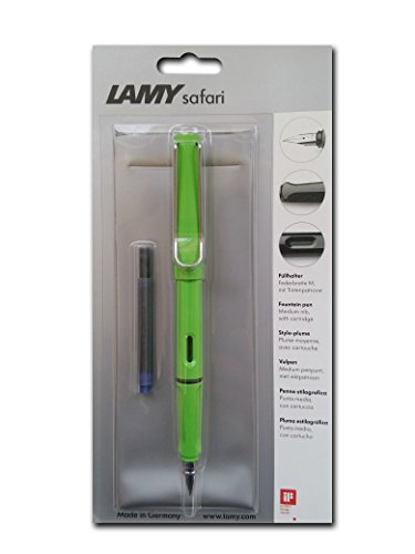 Lamy Füllfederhalter Safari (013), Feder: mittel (M), inkl. Hülle, Grün von Lamy