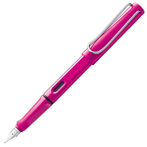 Lamy Safari Füllfederhalter, elegantes Design, coole Stifte, beste Stifte für glattes Schreiben, Journaling und Kalligraphie, für Linkshänder, Rosa von Lamy