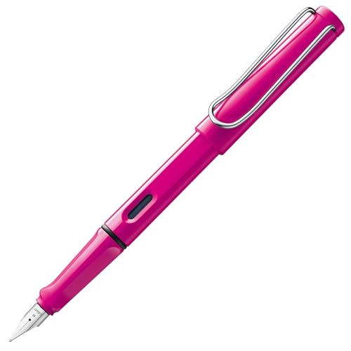 Lamy Safari Füllfederhalter, elegantes Design, coole Stifte, beste Stifte für glattes Schreiben, Journaling und Kalligraphie, für Linkshänder, Rosa von Lamy