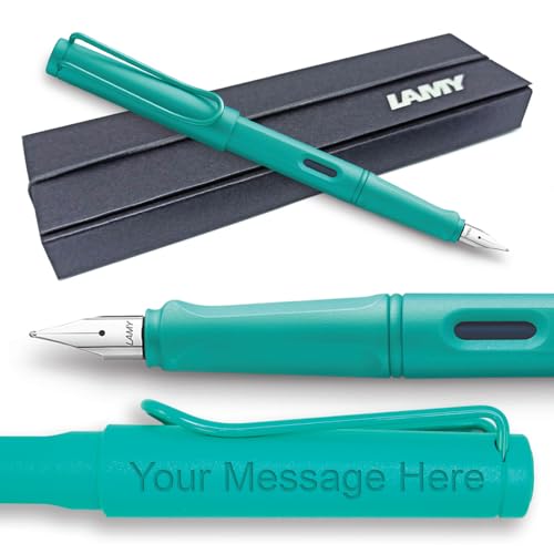 Lamy Safari Füllfederhalter, Süßigkeiten-Aquamarin, Türkis, Sonderedition + kostenlose Gravur + Geschenkbox (mittlere Feder) von Lamy