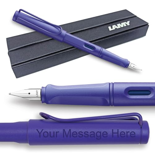 Lamy Safari Füllfederhalter Candy Violet – Violett, mittlere Feder 2020, limitierte Auflage, inklusive Gravur und Geschenkbox von Lamy