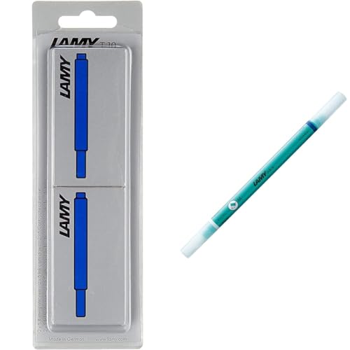 Lamy T10 Tintenpatrone 2er Set - Großraumpatronen in der Farbe blau Patronenfüllhaltermodelle & ink-x Tintenlöscher aus Kunststoff mit Löschspitze und Korrekturspitze von Lamy