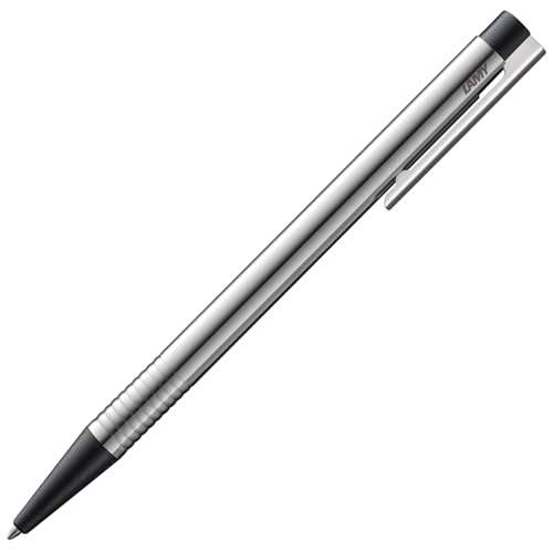 Lamy logo matt black Kugelschreiber - zeitloser Kuli in einem eleganten & robusten Gehäuse aus Edelstahl – inkl. Großraummine M 16 in Strichbreite M in schwarz von Lamy