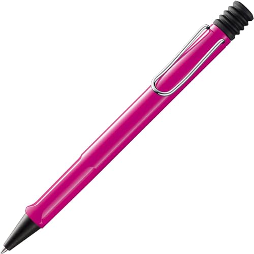 Lamy safari pink Kugelschreiber - zeitlos klassicher Kuli mit ergonomischem Griff & robustem ASA-Kunststoff - inkl. Großraummine M 16 in Strichbreite M in blau von Lamy