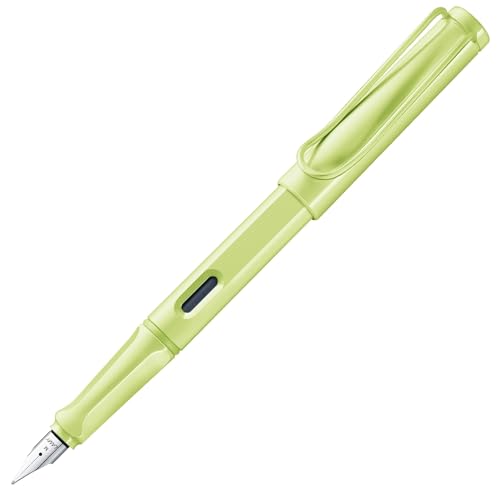 Lamy safari springgreen Füller - Füllhalter mit ergonomischem Griff & polierter Stahlfeder in Strichbreite M – robuster ASA-Kunststoff - inkl. Tintenpatrone T 10 blau - Rechtshänder von Lamy