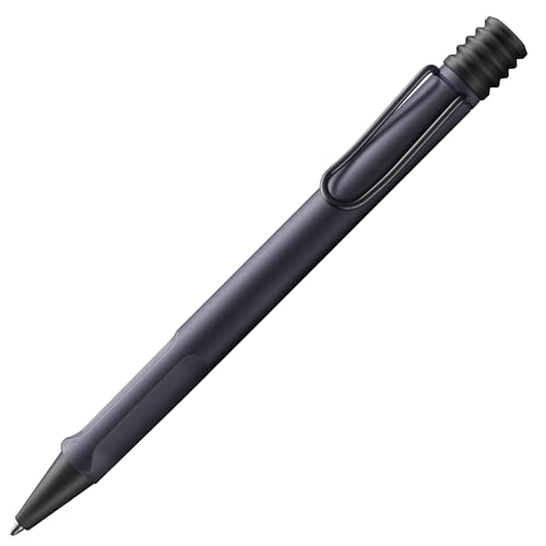 Lamy safari steel black Kugelschreiber - zeitlos klassicher Kuli mit ergonomischem Griff & robustem ASA-Kunststoff - inkl. Großraummine M 16 in Strichbreite M in schwarz von Lamy