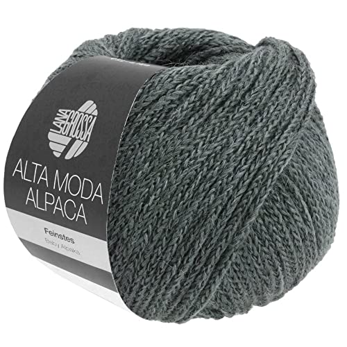 LANA GROSSA Alta Moda Alpaca | Kettengarn aus Alpaka (Baby) | Handstrickgarn aus 90% Alpaka (Baby), 5% Schurwolle (Merino) & 5% Polyamid | 50g Wolle zum Stricken & Häkeln | 140m Garn von Lana Grossa