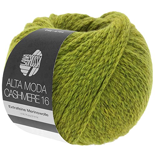 LANA GROSSA Alta Moda Cashmere 16 | Feinste 16 Mikron Merinowolle mit Kaschmiranteil | Handstrickgarn aus 78% Schurwolle (Merino), 12% Kaschmir & 10% Polyamid (Nylon) | 50g zum Stricken | 110m Garn von Lana Grossa