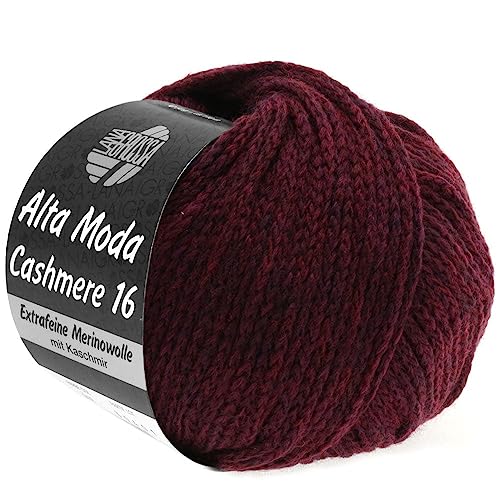 LANA GROSSA Alta Moda Cashmere 16 | Feinste 16 Mikron Merinowolle mit Kaschmiranteil | Handstrickgarn aus 78% Schurwolle (Merino), 12% Kaschmir & 10% Polyamid (Nylon) | 50g zum Stricken | 110m Garn von Lana Grossa