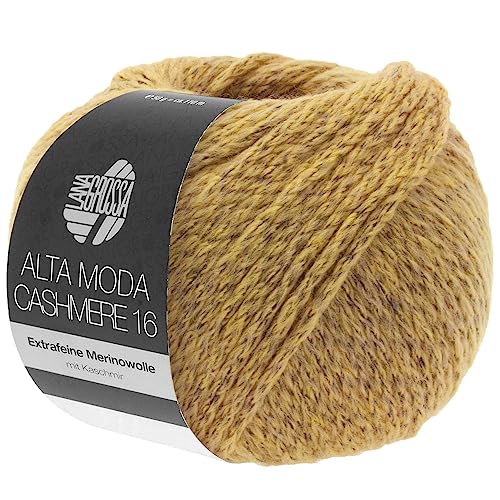 LANA GROSSA Alta Moda Cashmere 16 | Feinste 16 Mikron Merinowolle mit Kaschmiranteil | Handstrickgarn aus 78% Schurwolle (Merino), 12% Kaschmir & 10% Polyamid (Nylon) | 50g zum Stricken | 110m Garn von Lana Grossa