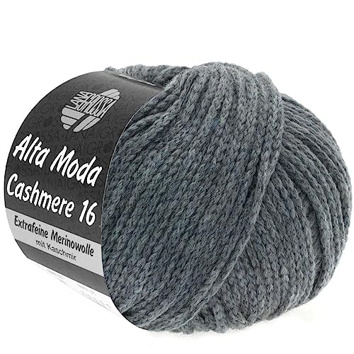 LANA GROSSA Alta Moda Cashmere 16 | Feinste 16 Mikron Merinowolle mit Kaschmiranteil | Handstrickgarn aus 78% Schurwolle (Merino), 12% Kaschmir & 10% Polyamid (Nylon) | 50g zum Stricken | 110m Garn von Lana Grossa