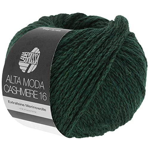 LANA GROSSA Alta Moda Cashmere 16 | Feinste 16 Mikron Merinowolle mit Kaschmiranteil | Handstrickgarn aus 78% Schurwolle (Merino), 12% Kaschmir & 10% Polyamid (Nylon) | 50g zum Stricken | 110m Garn von Lana Grossa